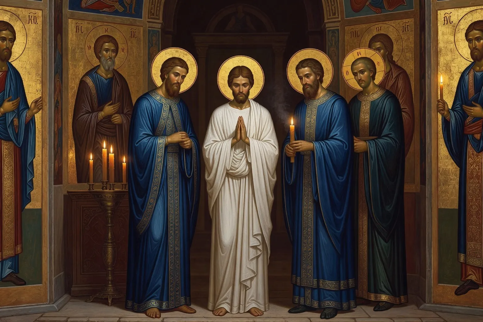 Baptême d'un catéchumène adulte dans une paroisse orthodoxe russe en France