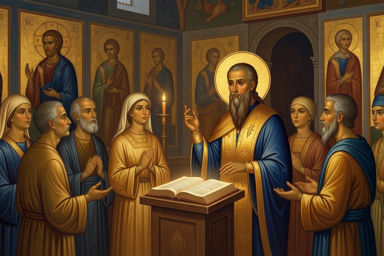 Cours de catéchèse pour adultes catéchumènes dans une paroisse orthodoxe russe en France