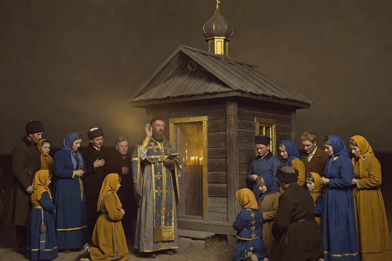 Bénédiction de la chapelle orthodoxe russe de Vésines en 1934 — archive historique