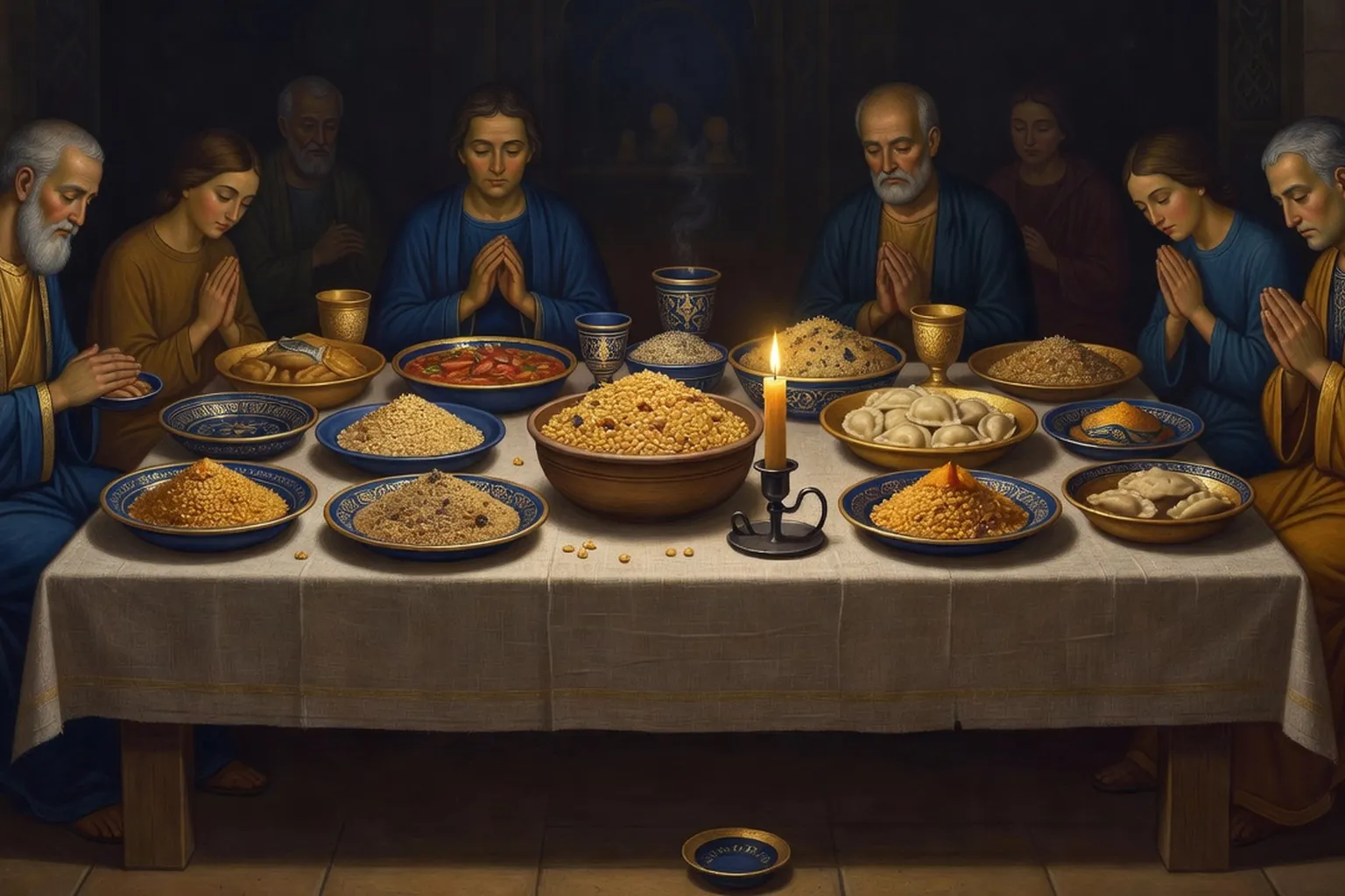 Table de Sotchelnik — réveillon de Noël orthodoxe russe avec sotchivo