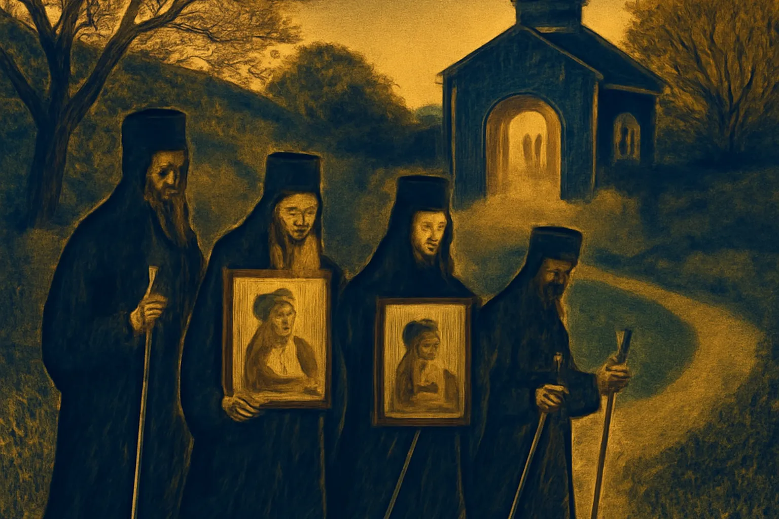 Золотые купола собора Александра Невского в Париже на фоне вечернего неба